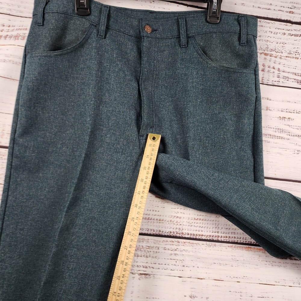 Levis 517 Sta-Prest Pants 40x34 Bootcut Vintage Teal Blue USA‎ Made - Picture 6 of 10